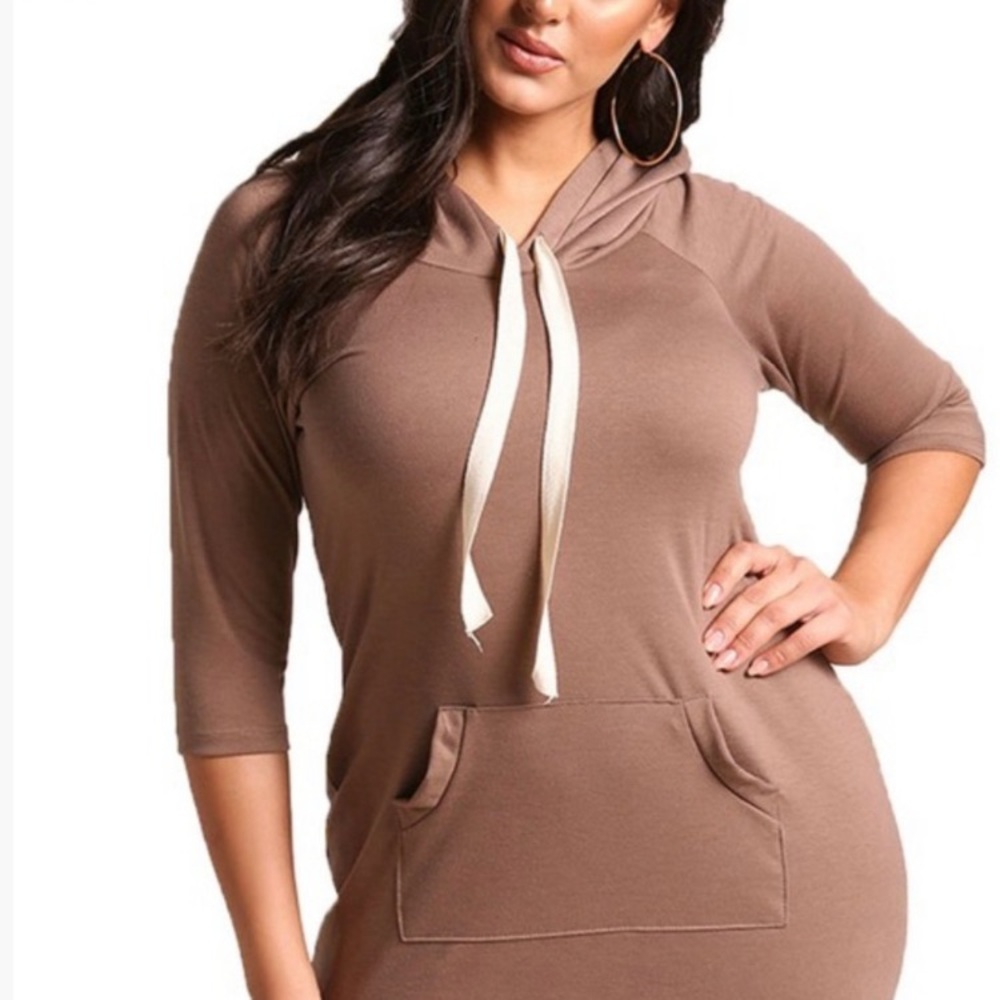 Plus Sporty Pocket Sweater Dress